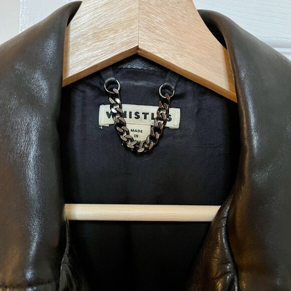 Black Agnes Pocket Leather Jacket - Picture 5 of 5